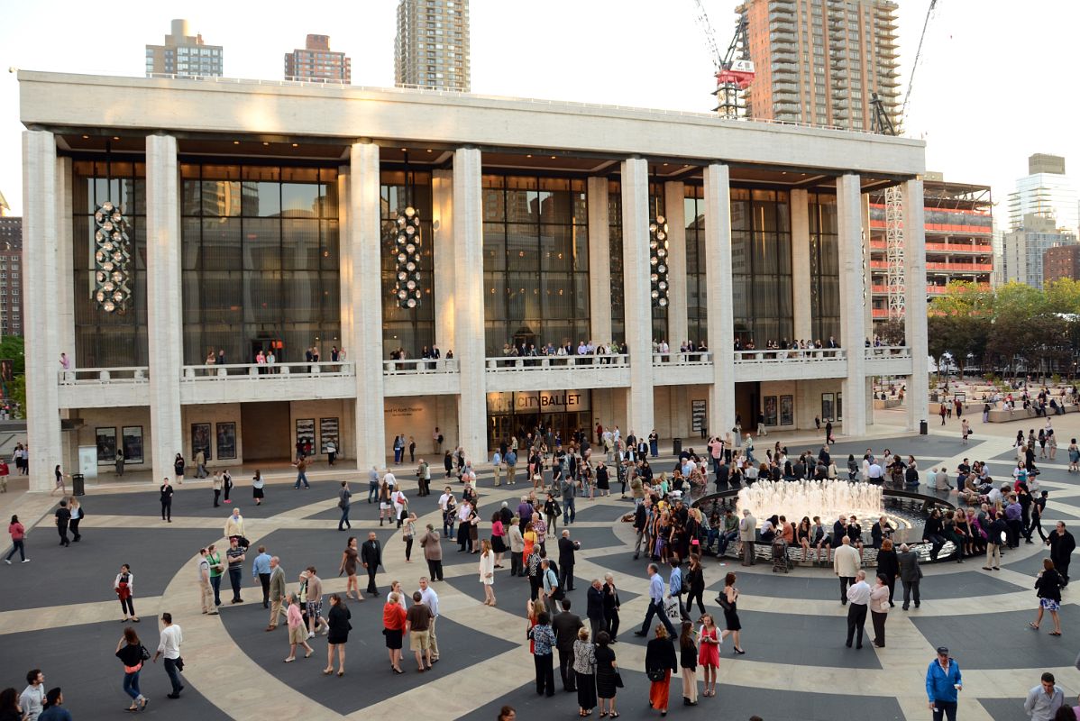 01-1 New York City Ballet In The David H Koch Theater With People Milling Around The Fountain In Lincoln Center New York City